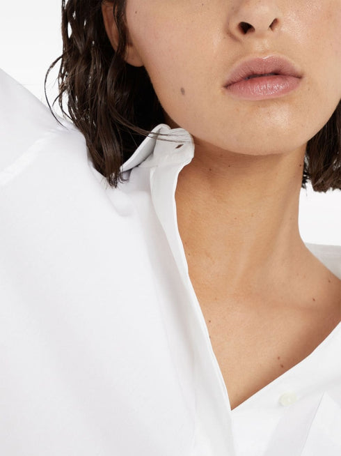 contrast-border poplin shirt